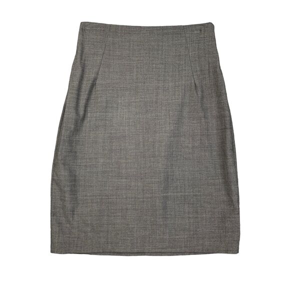 Babaton Dresses & Skirts - Babaton Skirt Womens 6 Grey Wool Blend Knit Side Zip Stretch Band Waist A-Line